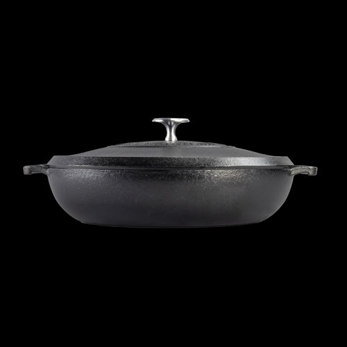 Lodge Blacklock Triple Seasoned 4 Qt Cast Iron Braiser with Lid Wayfair